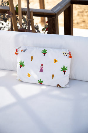 Spread Fellahy Cushion Egyptian Hand Embroidery Handmade Gift Egypt