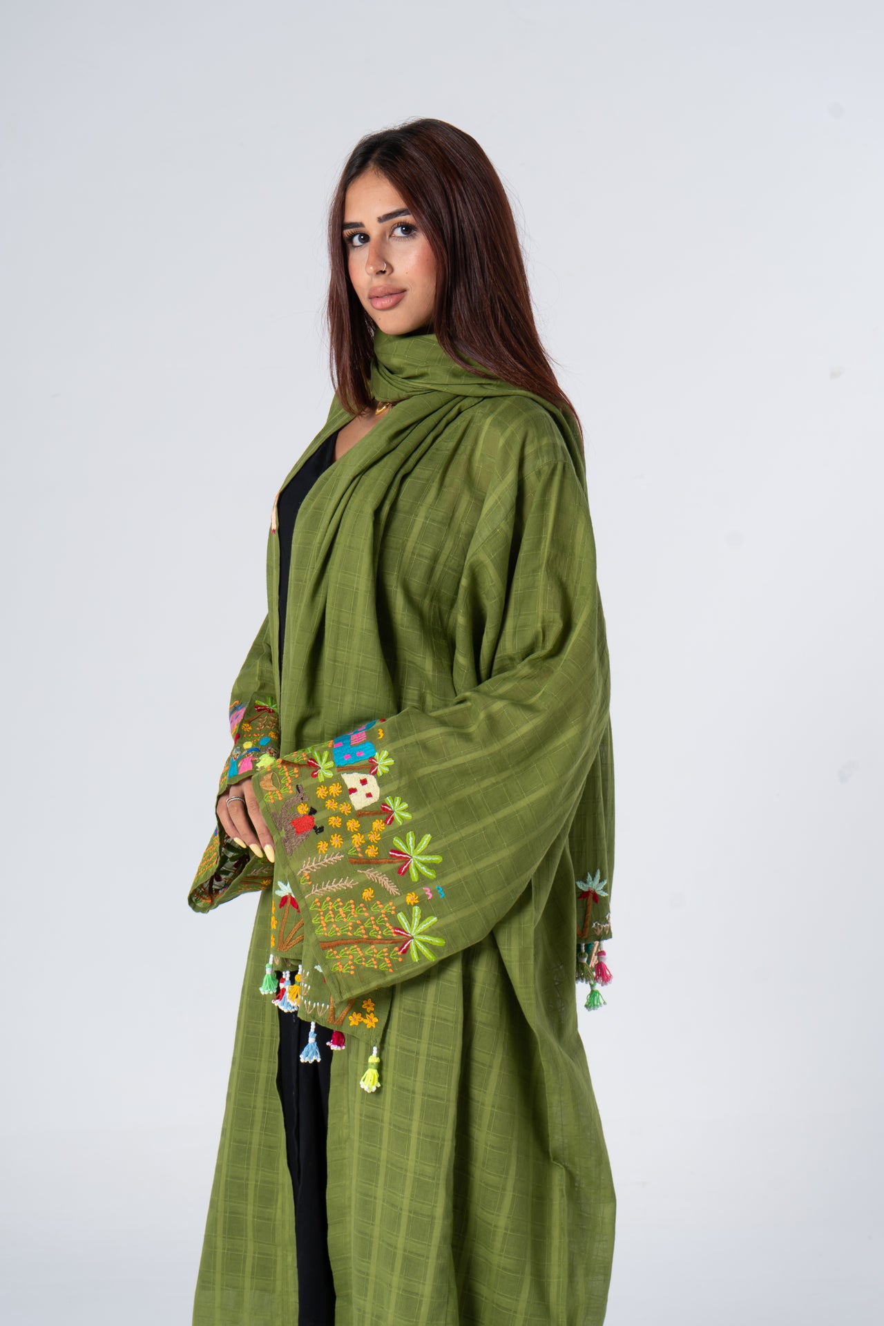 Matching Fellahy Kaftan and Classic Fellahy Shawl Cotton