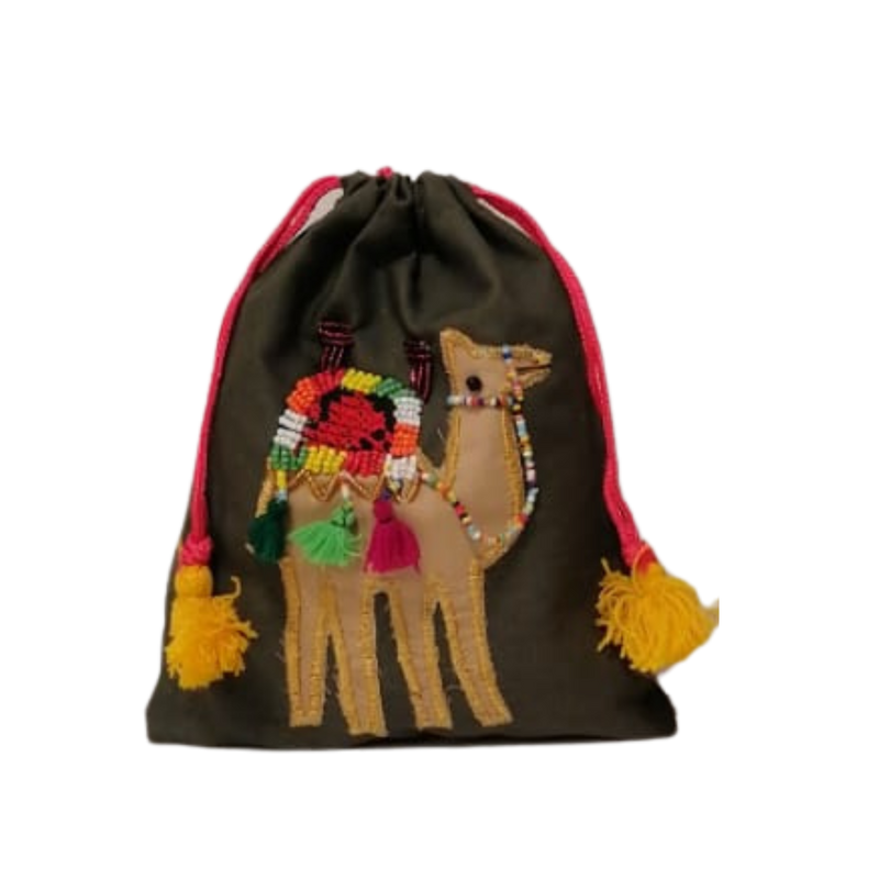 Beads Pouch Camel