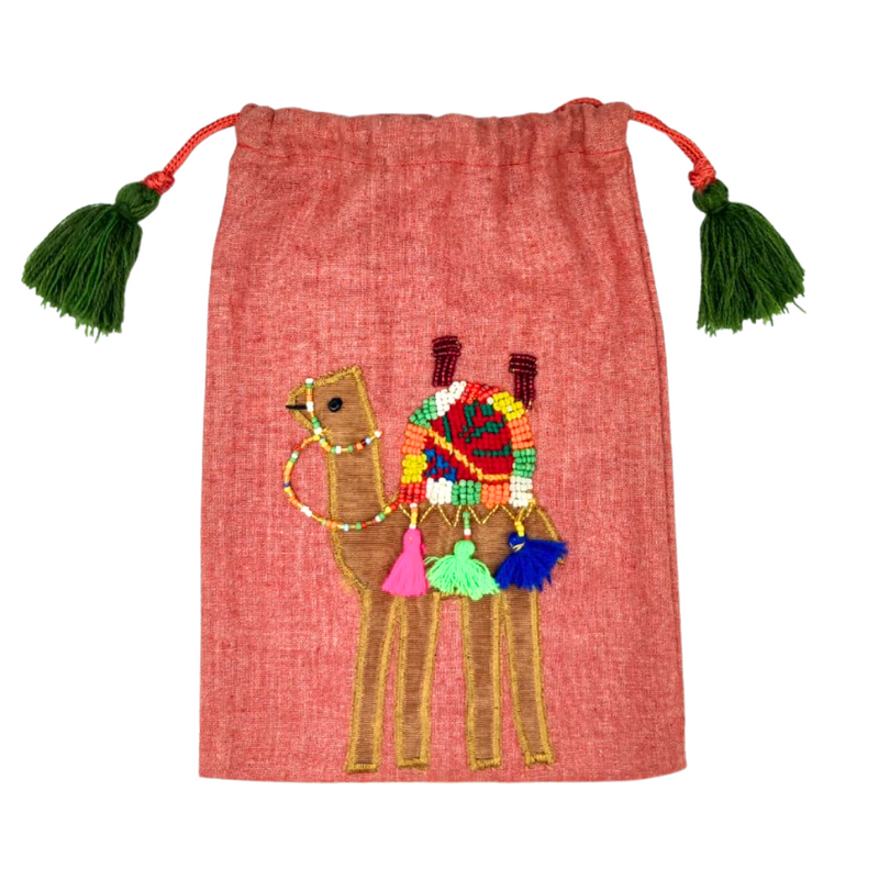 Beads Pouch Camel