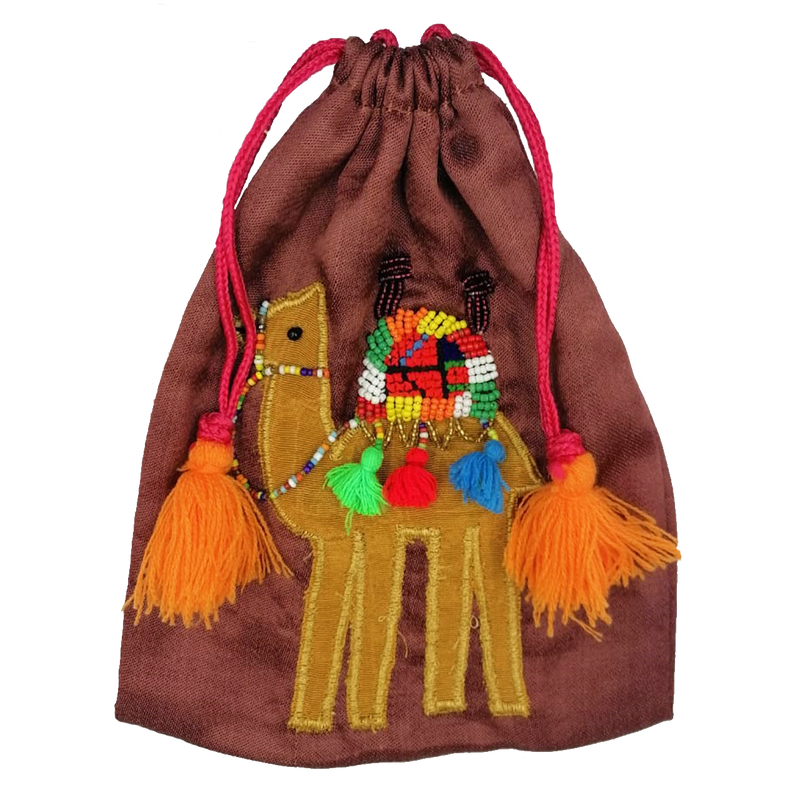 Beads Pouch Camel