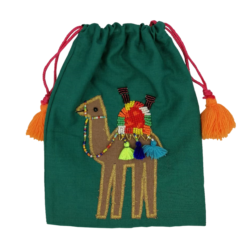 Beads Pouch Camel