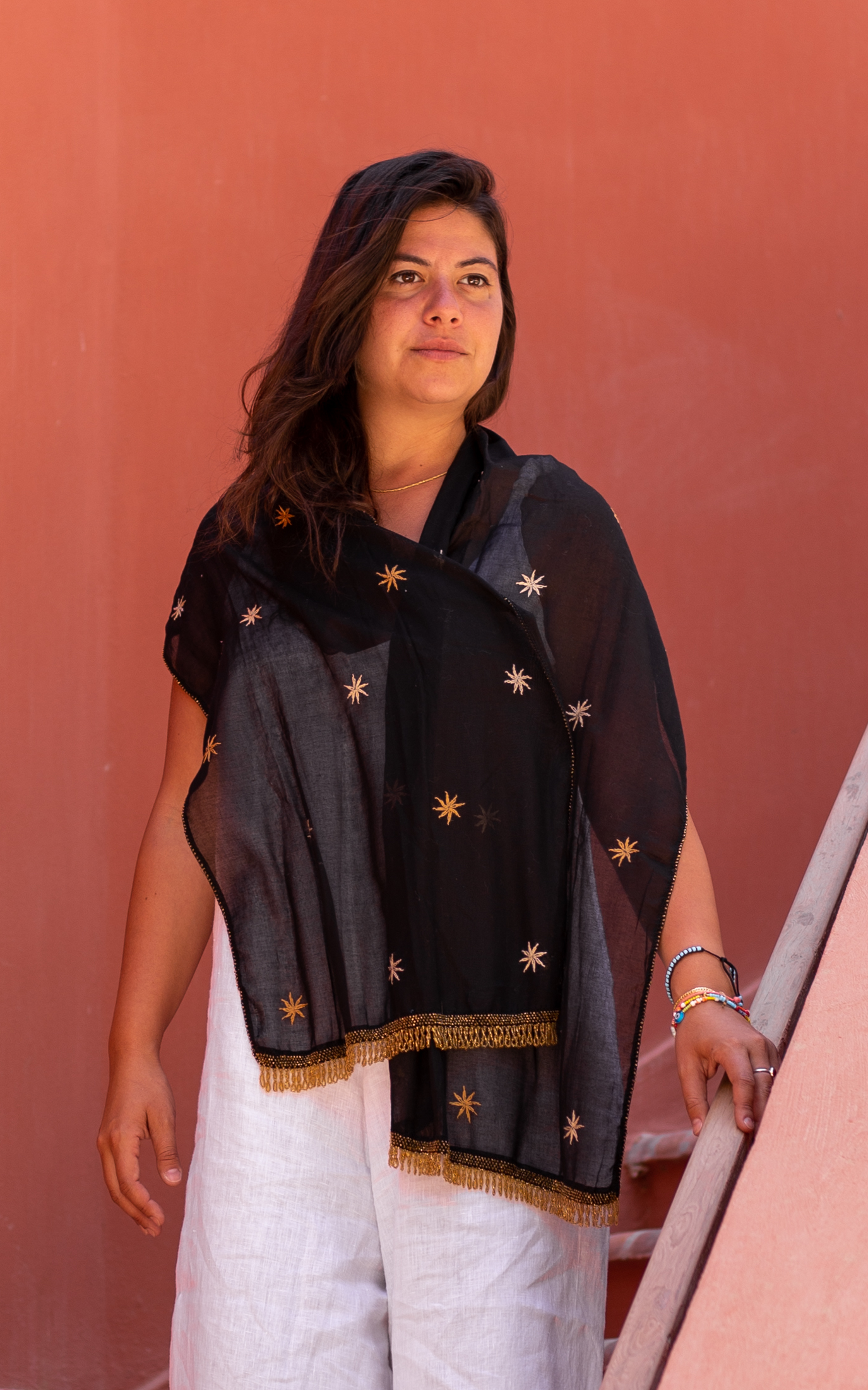 Salha Stars Noir Scarf