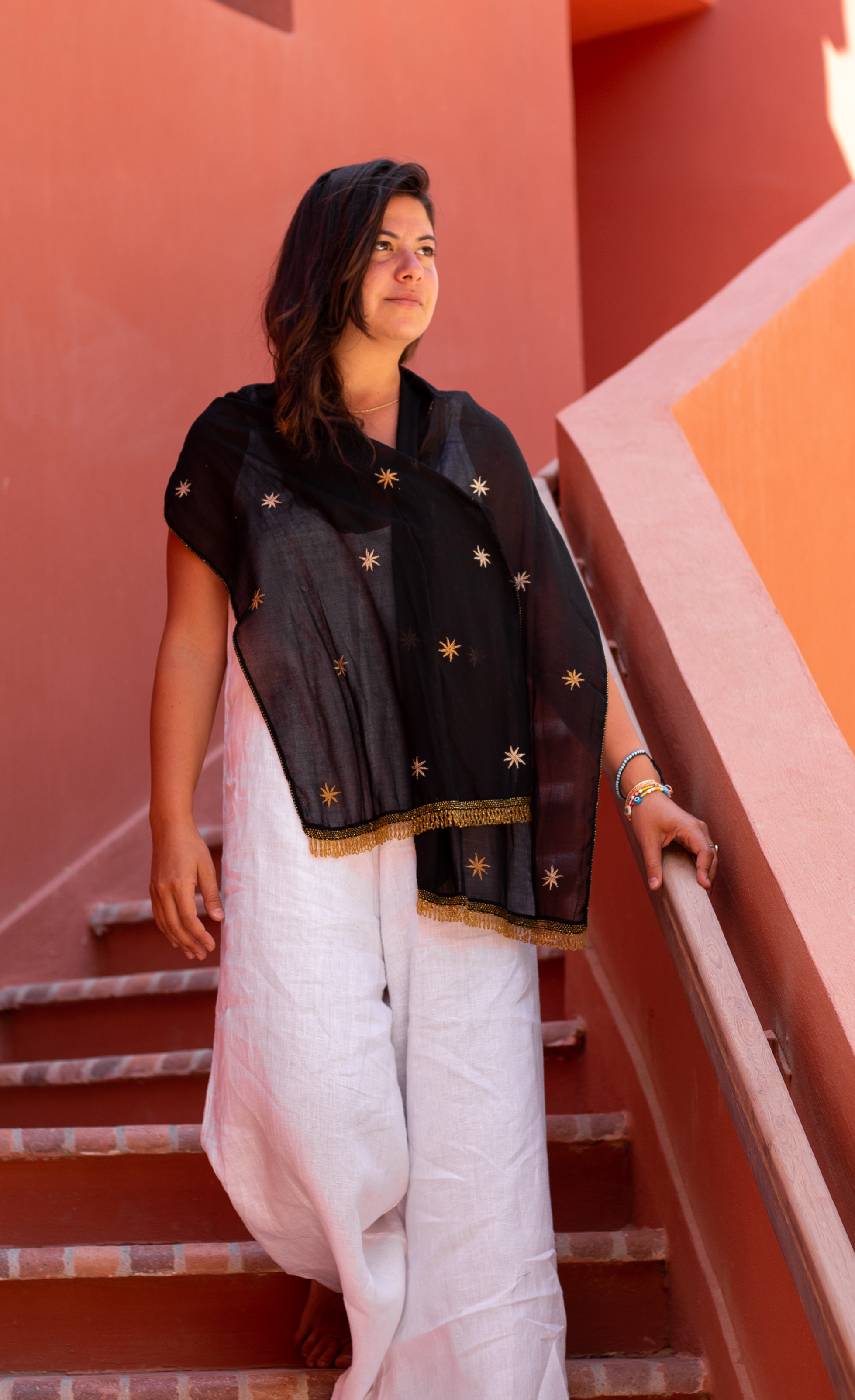 Salha Stars Noir Scarf